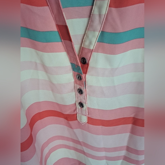 Torrid coral stripe top plus Sz 4 sleeveless spring summer casual - Picture 4 of 6